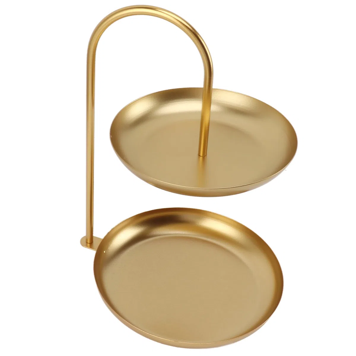 Soporte de Postres, Bandeja de Almacenamiento de Hierro de 2 Niveles para Bocadillos FRUTS COSMETICS, con Diseño de Doble Capa, para la Decoración de Bodas de la Fiesta en el (Oro)
