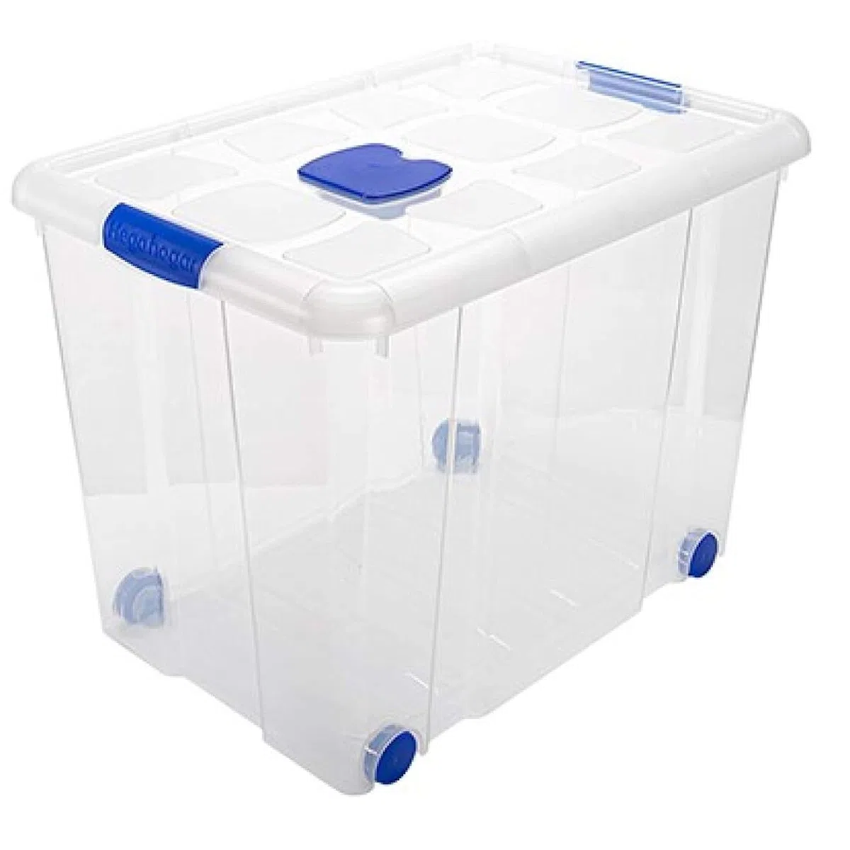 Acan Tradineur - Pack de 6 cajas de almacenaje, de 46 x 61,5 x 43 cm, nº 8, con capacidad de 86 litros con tapa y ruedas para organización del hogar, baúl organizador(46 x 61,5 x 43 cm, Pack de 6)
