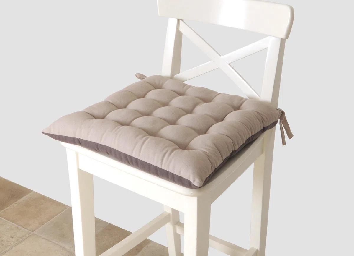 Atout Ciel – Juego de 2 Almohadillas de Silla cuadradas, Bicolor 40 x 40 cm, Color Gris y Gris