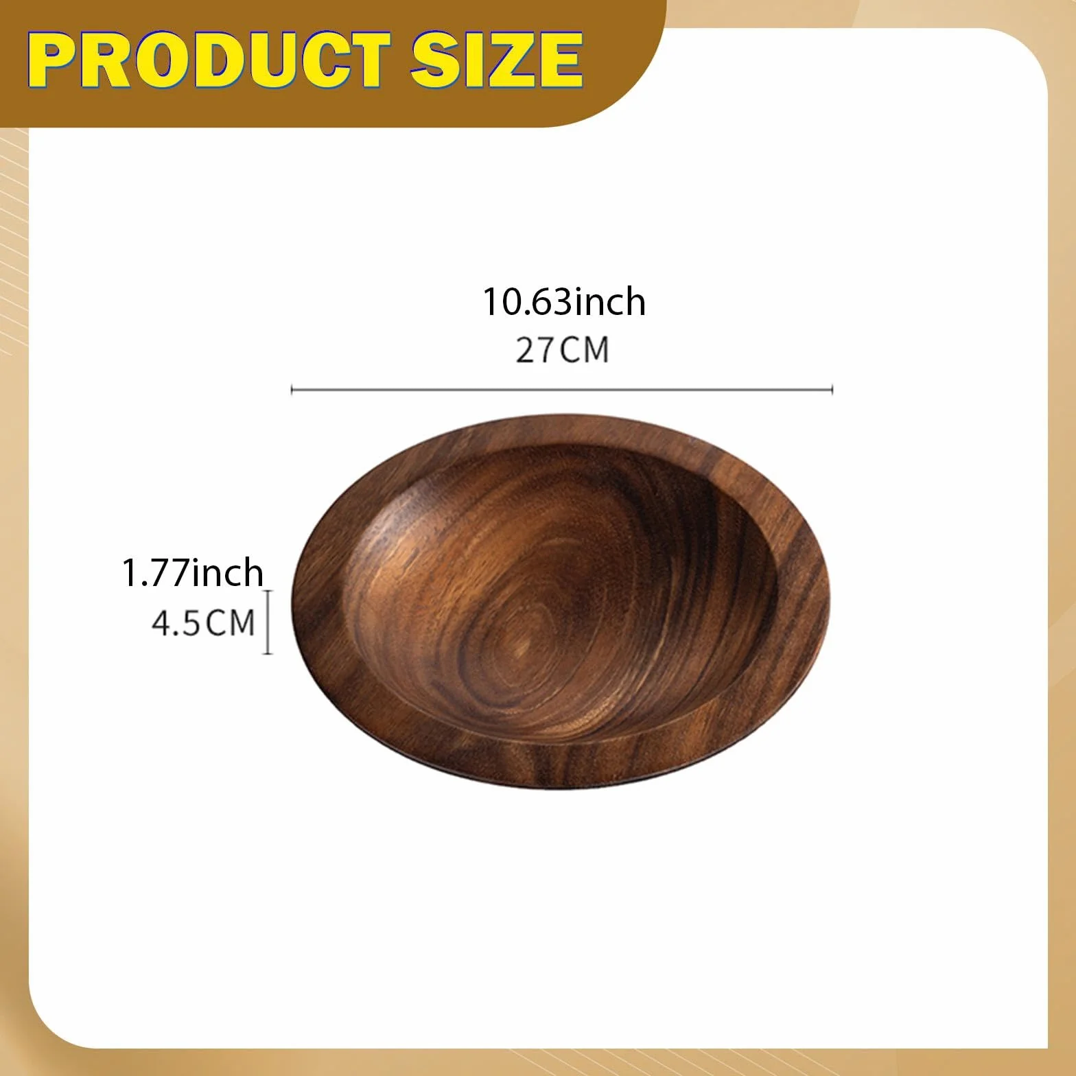 Ensaladera de Madera de, Fuente para Servir, Frutero Y Recipiente de Almacenamiento de Madera con Un Diseño Agradable Y Estético para El Salón, S