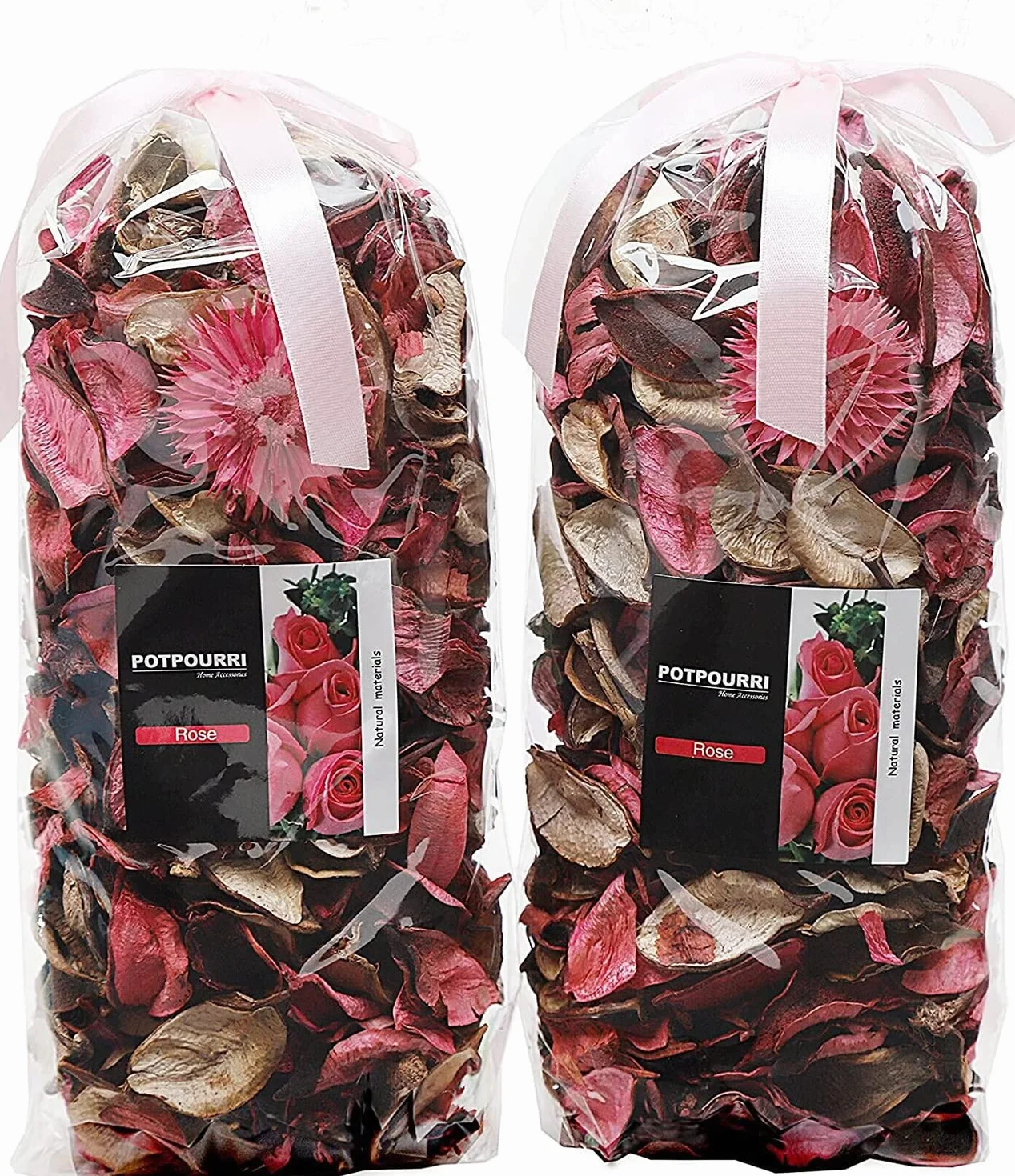 Qingbei Rina 2 Bolsas Potpourri Rose, 240 g de Flores secas, decoración de la Olla Fragancia Fragancia Flower Flower Table Centerpiece, bolsita de Perfume, decoración del jarrón de tazón