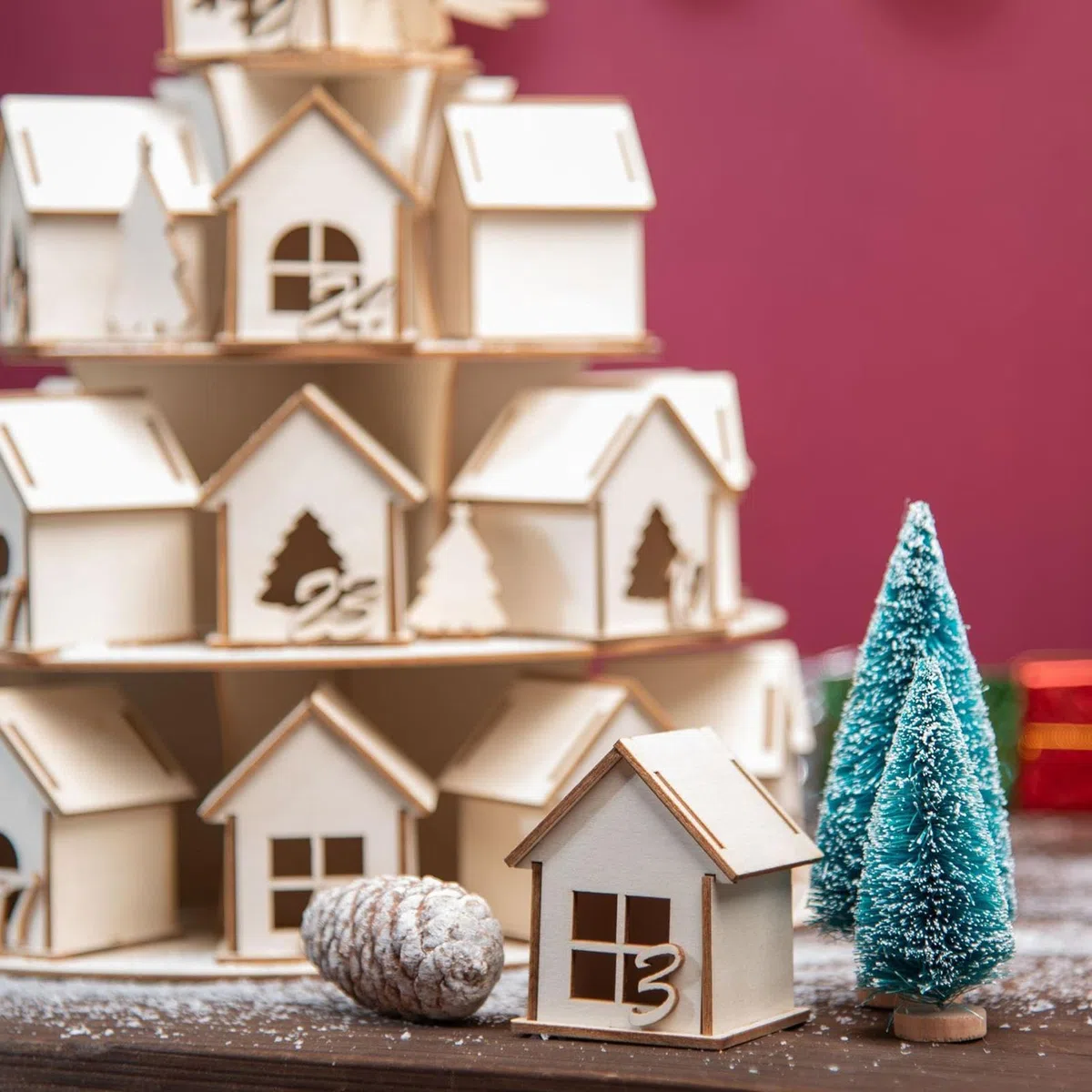 Casa De Calendario De Cuenta Atrás Navideña Decoración De Adviento | Casa De Números Para Cuenta Atrás De Navidad Para Niños Niñas Mujeres Hombres Y Amigos