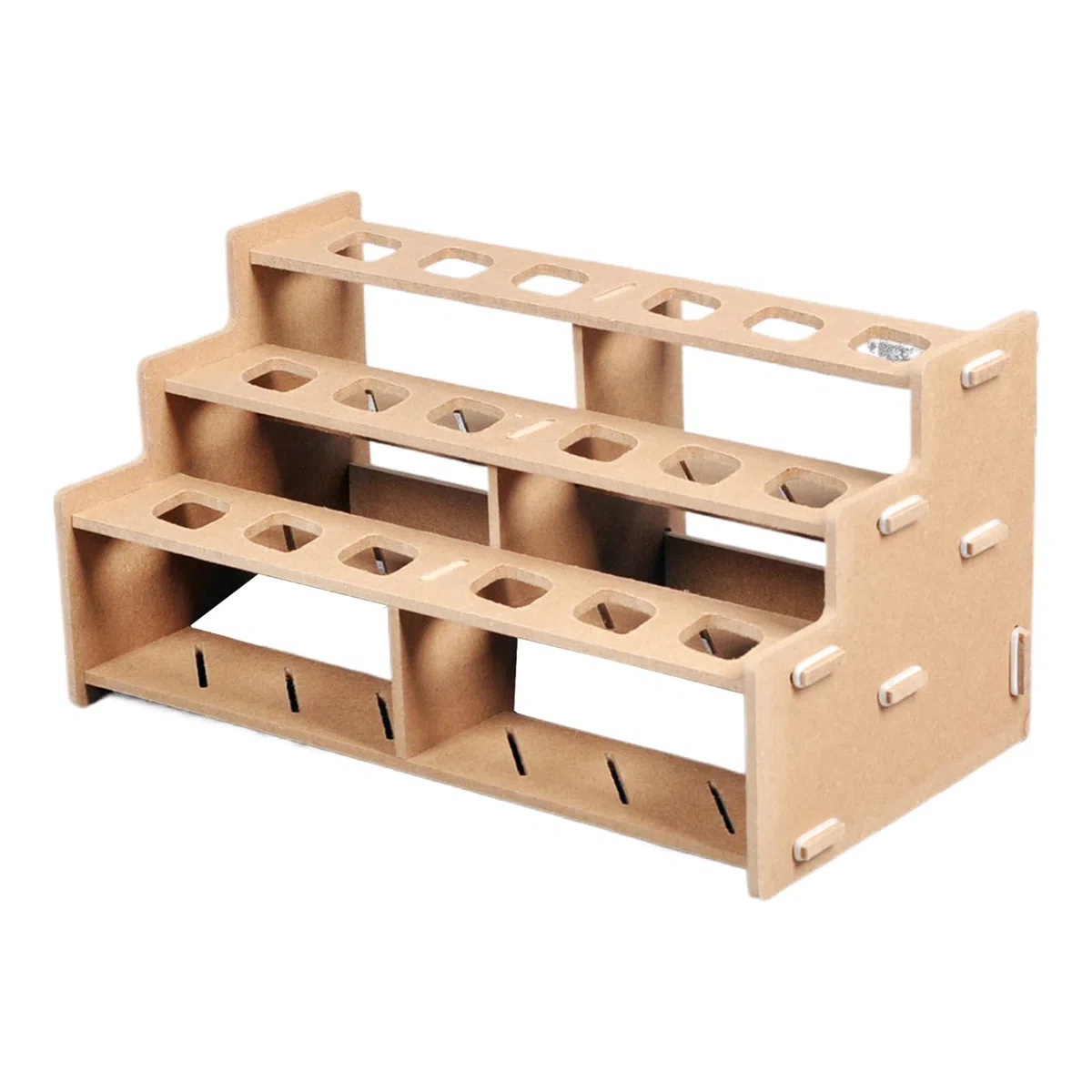 Organizador de tubos de pintura, 3 soportes de madera, almacenamiento de tubos de pinceles de arte con diseño compacto, capacidad para 18 botellas, organizador de suministros de pintura para