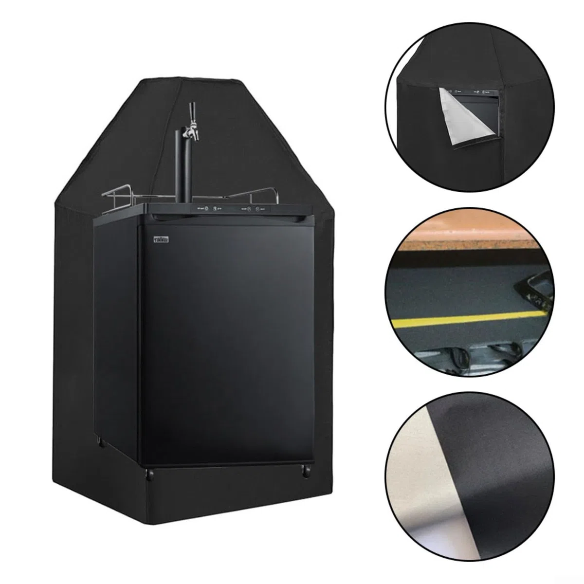 Funda para dispensador de cerveza al aire libre, impermeable, a prueba de polvo, tela Oxford 420D, protector para torre de cerveza de un solo y doble grifo, 24.5 pulgadas de ancho x 26.5
