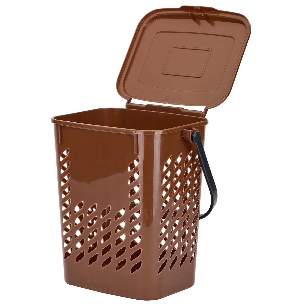 Papelera de Compost de Cocina 10L para residuos orgánicos – Bio-Seau aireado antiolores, con Tapa para recolección de residuos orgánicos, Color marrón