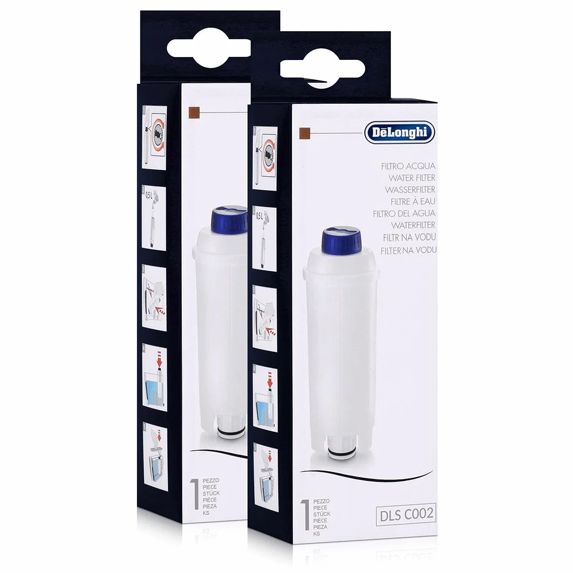 DeLonghi DLSC002 Filtro de agua para cafeteras (paquete de 2)