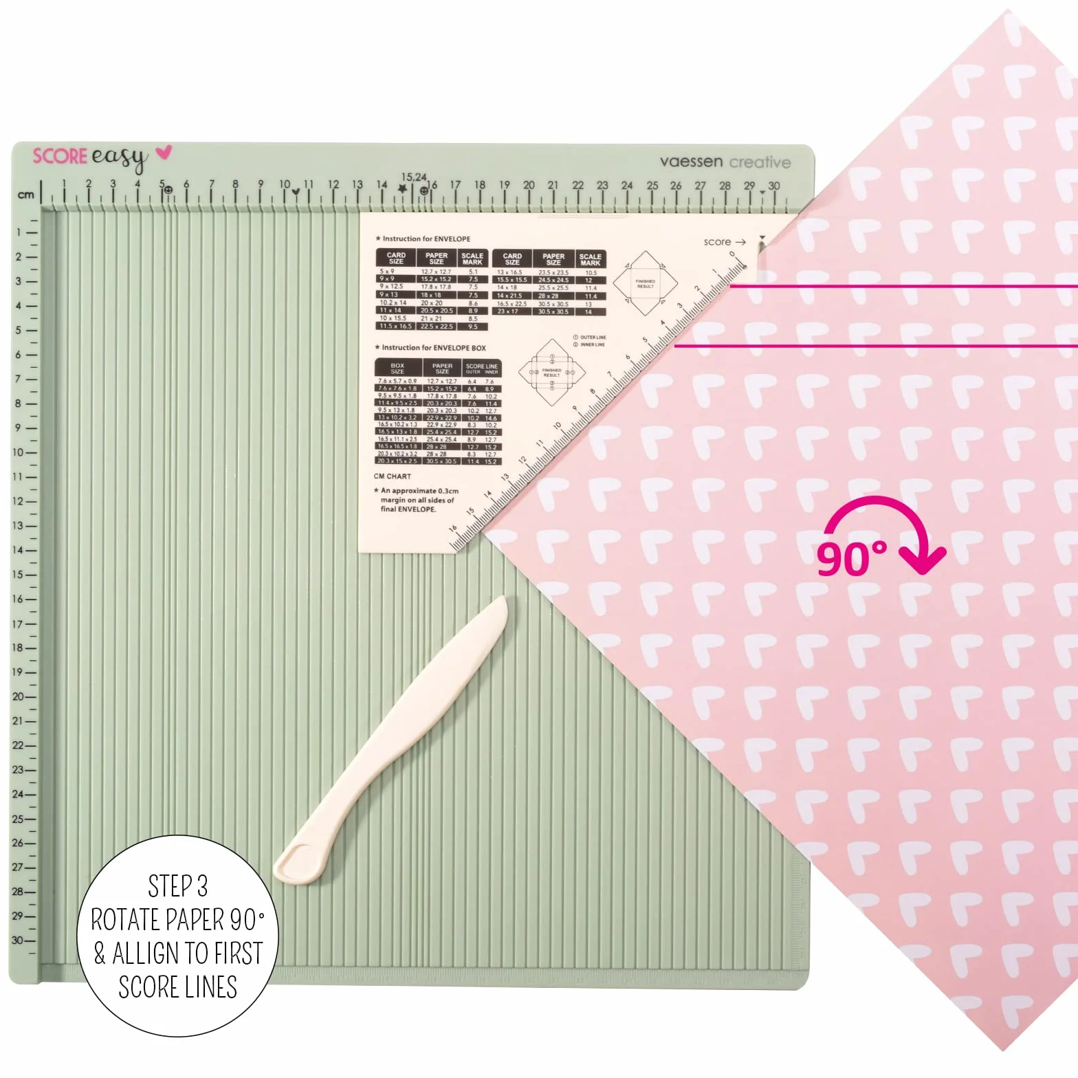 Vaessen Creative Score Easy Tablero de Ranurado Grande y Polivalente Cm Menta