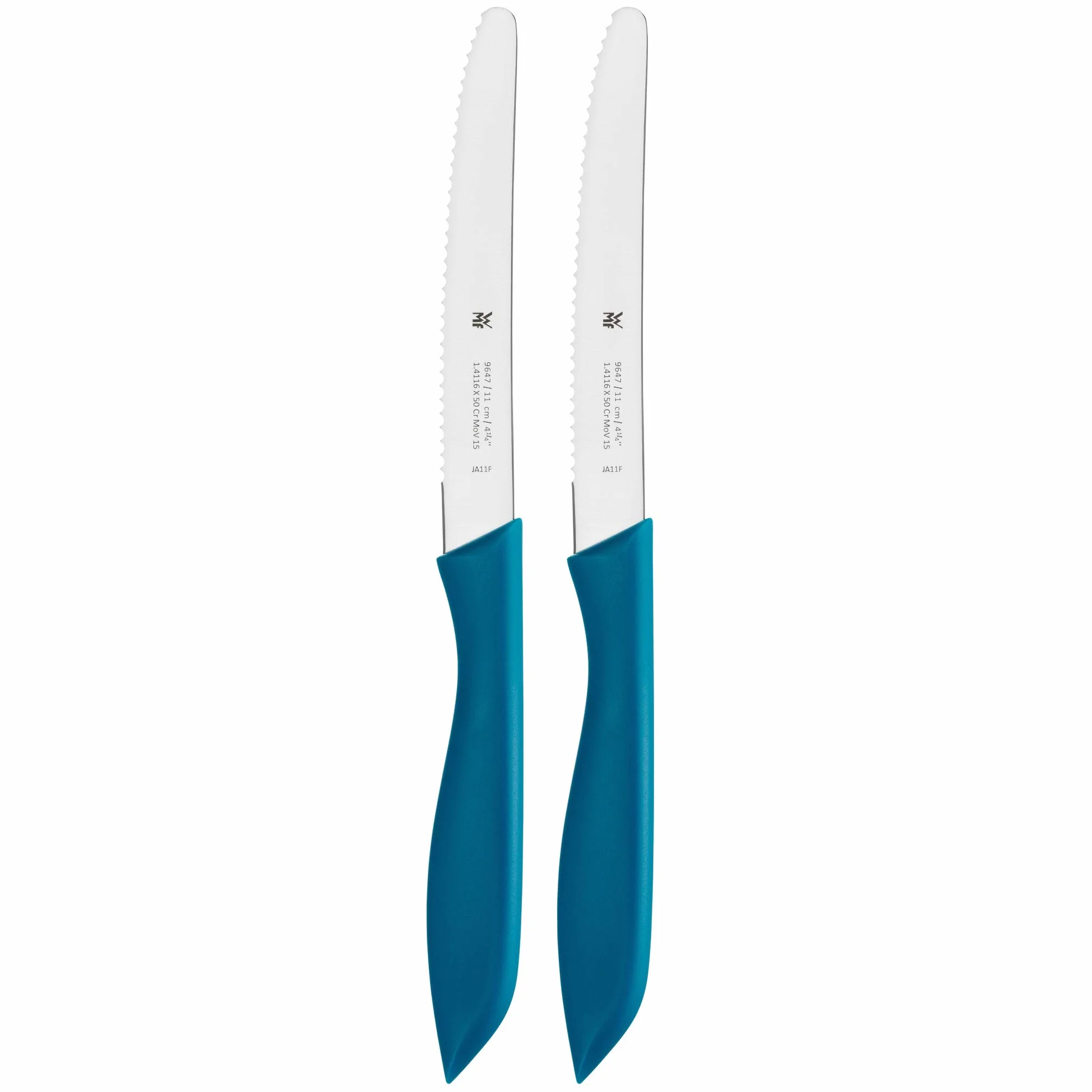WMF Classic Line - Juego de 6 Cuchillos 23 cm, Hoja de Acero Especial con Filo Dentado y Mango de Plástico Aptos para el Lavavajillas, Multicolor