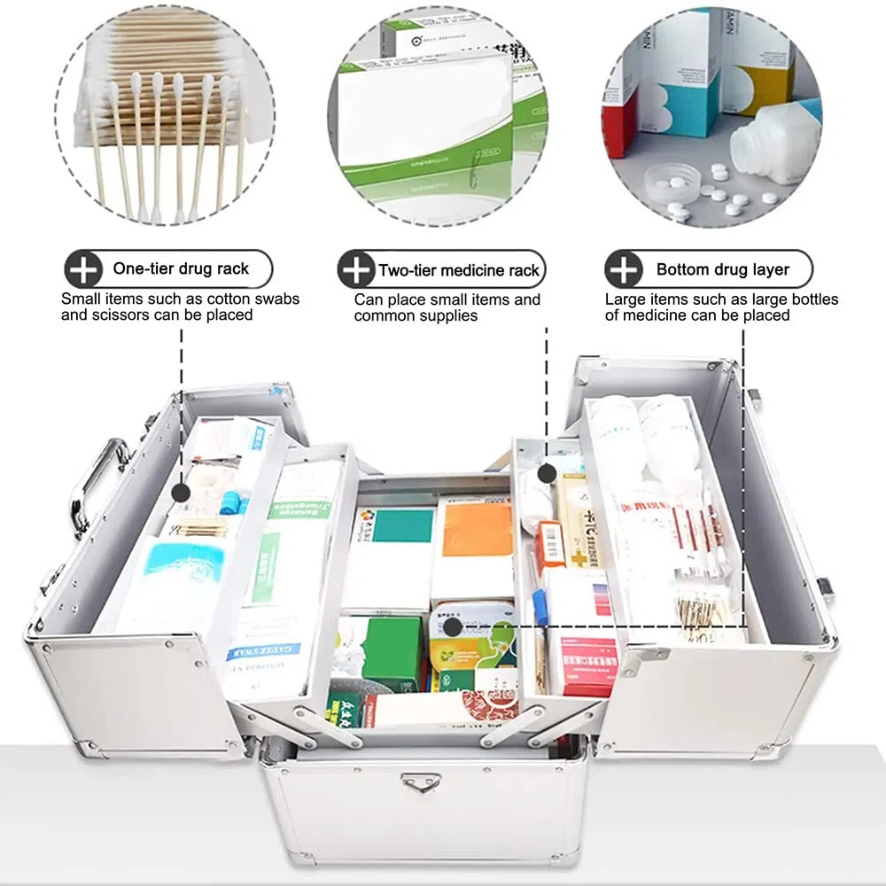 Caja De Medicamentos con Cerradura con Caja De Almacenamiento Portátil, Caja De Almacenamiento con Candado para Medicamentos para Niños,Pink-M