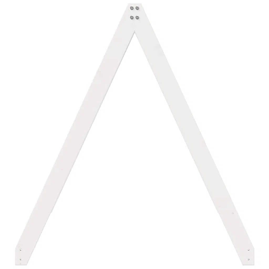 Techo para cama infantil, color blanco, madera maciza de pino, 199 x 95,5 x 88 cm, accesorio para casa de juegos, con lado abierto para habitación infantil, zona de dormitorio estable y
