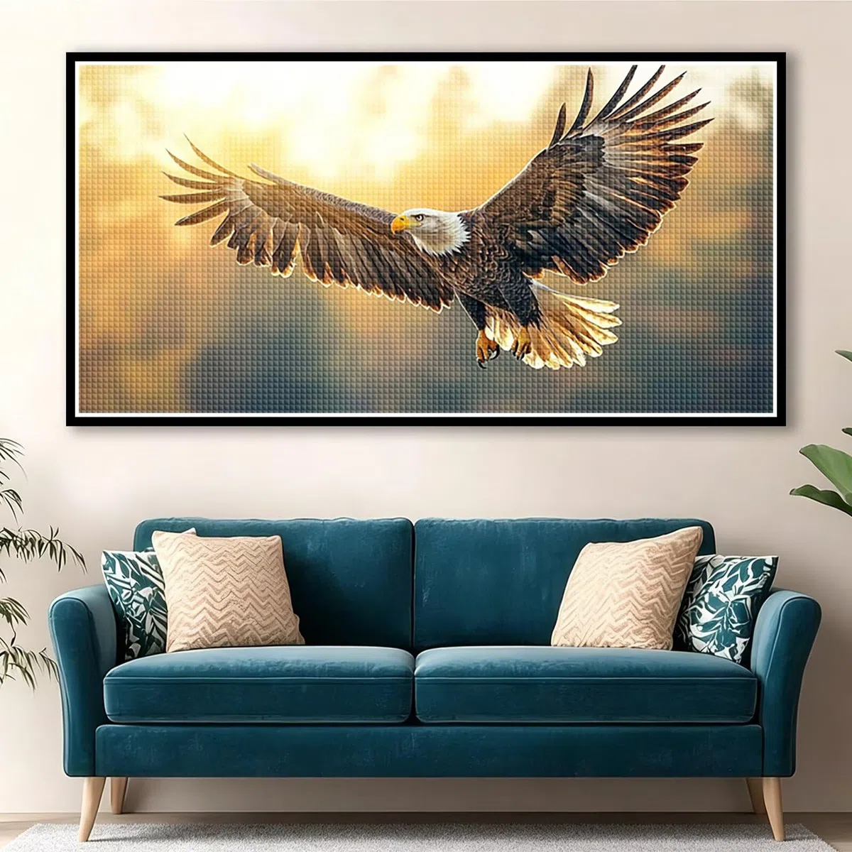 Diamond Painting Grande 200x100cm Animal Diamond Painting Adultos, DIY Águila Pintura de Diamante Manualidades Adultos, 5D Cuadrado Rhinestone Bordado Punto de Cruz Art para Home Decoration 0J-895