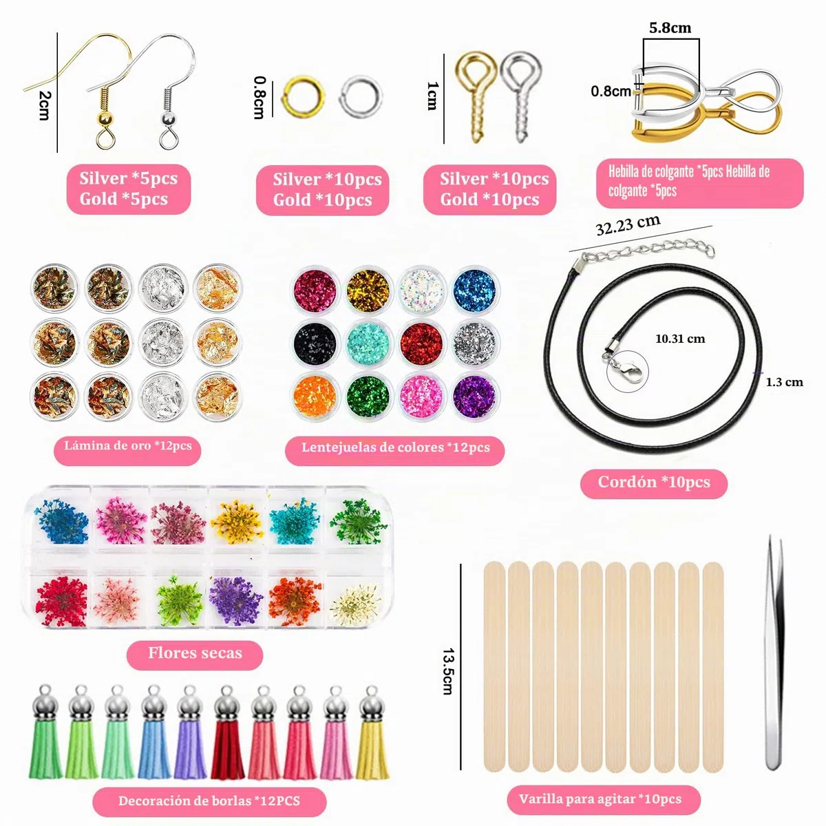 JOYBOY Molde Silicona Resina,120pcs Moldes de Resina Epoxi,Kit de Molde con Accesorios,Redondo,Esfera,Cubos,Diamante para Manualidades Joyería DIY etc