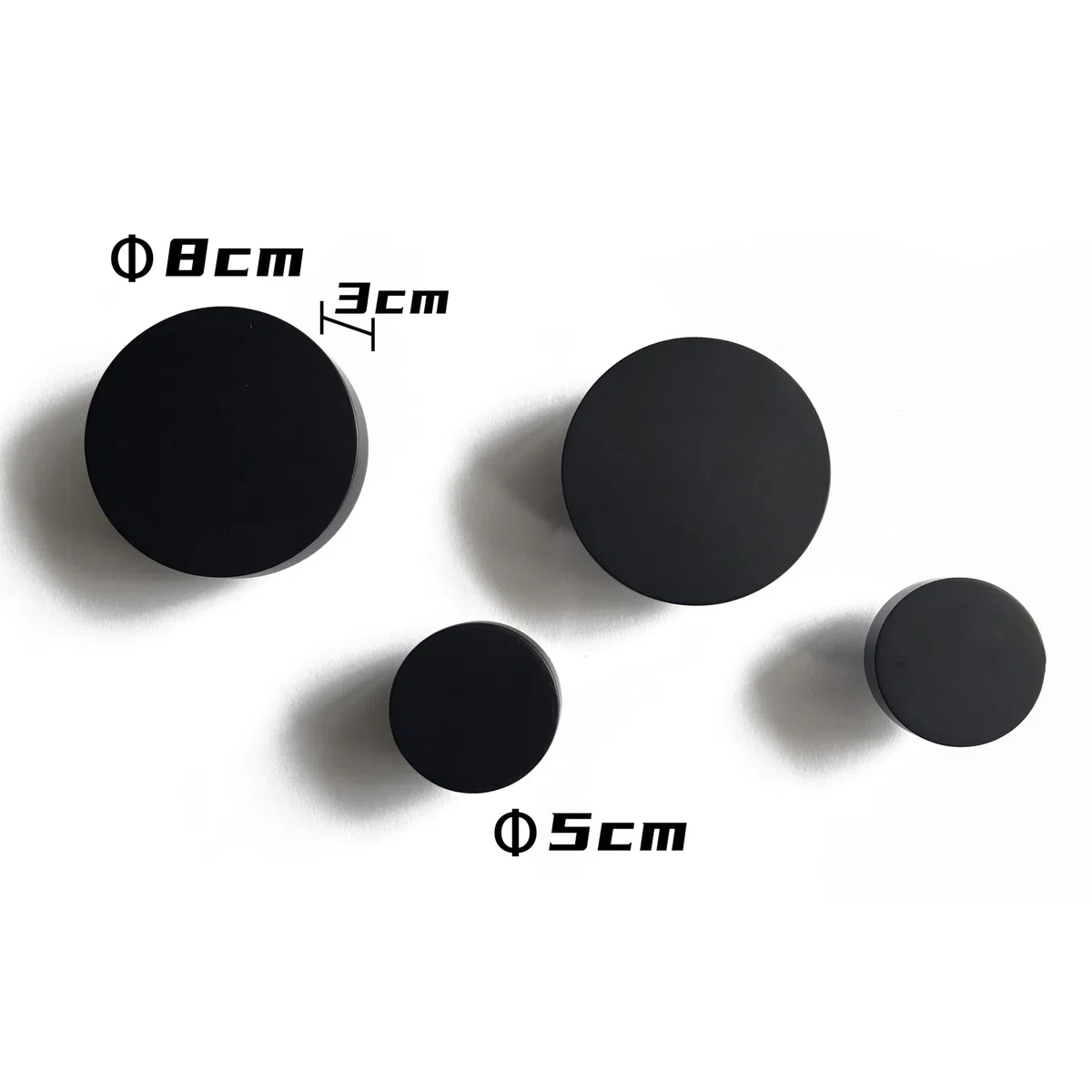 Orano Perchero de Pared Redondo Ganchos de Madera Diseño Moderno para Abrigos Chaquetas Bolsos Toallas Bufandas Colgador para Entrada Juego 4 (Negro)