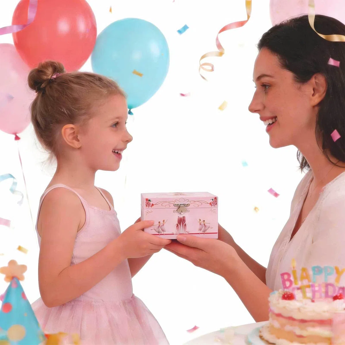 Operitacx Caja de Música en Habitación Infantil para Almacenamiento de Joyas con Bailarina Giratoria Rosa, Joyero Pequeño con Compartimentos y Diseño Elegante para Niñas