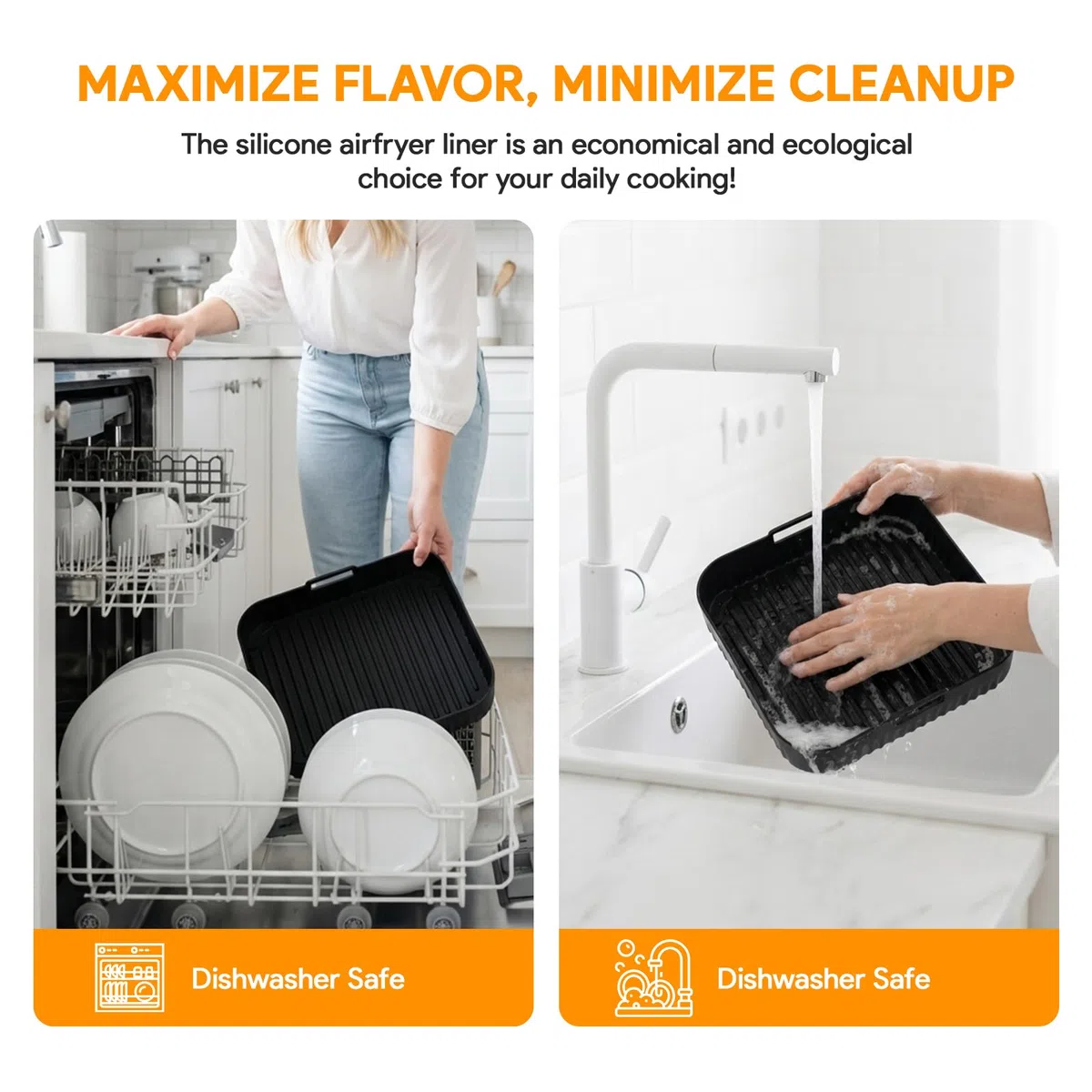 2 Molde Silicona Freidora Compatible con Moulinex Easy Fry XL Surface AL4018, Moldes Silicona Air Fryer para Tefal Easy Fry XL Surface, Bandeja Silicona Air Fryer Recipiente Air Fryer Accesorios