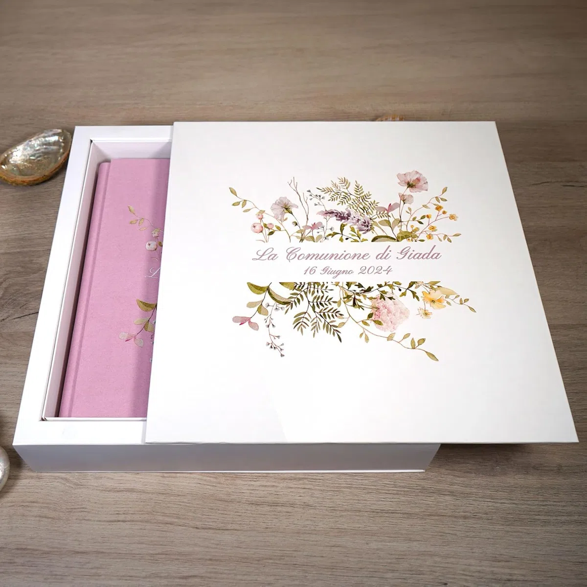 Álbum de fotos de boda personalizado - Cubierta de lino e interior marfil con papel de seda - Álbum para fotos 10x13 - idea de regalo para Aniversario, Cumpleaños, 100 páginas