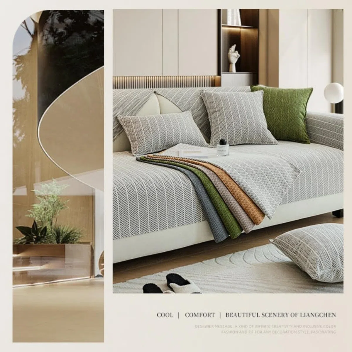 Cubierta del sofá de Espiga, Cubierta de sofás Chenille, Protector de Muebles difuso Divertido, Slip para sofá seccional, Todas Las Temporadas de sofás Cubiertas C 70x70cm