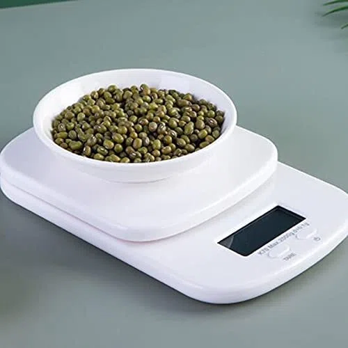 Báscula de Alimentos Báscula de Alimentos de precisión para Pesar Alimentos y café para nutrición y preparación de Comidas Color: Blanco Tamaño: 11 cm * 17 cm 1,