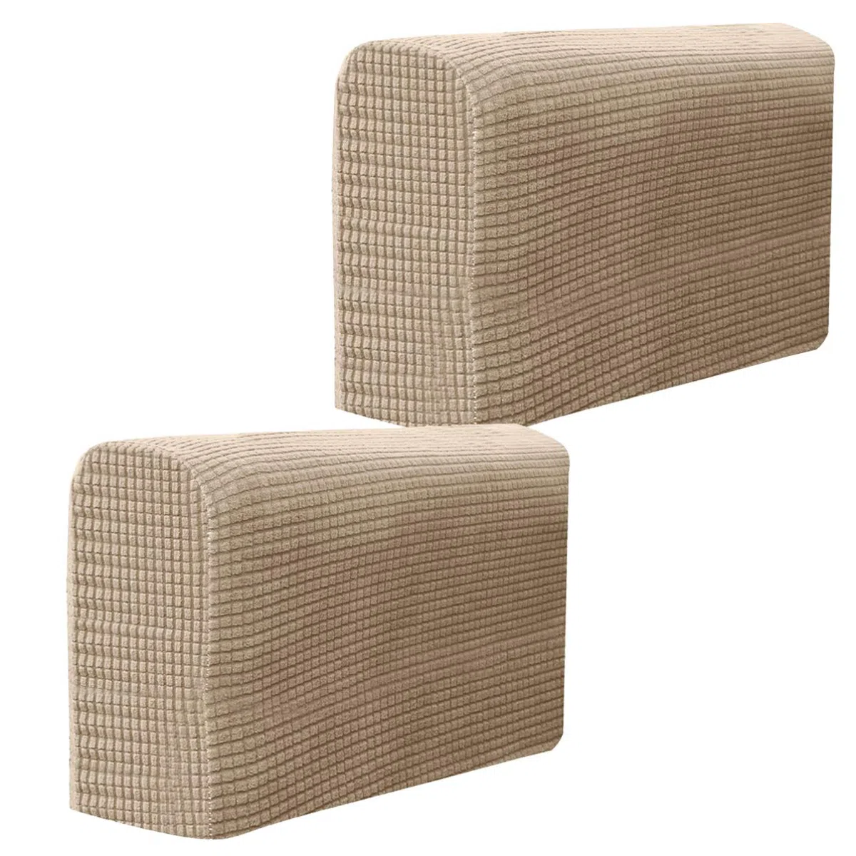 BESPORTBLE Silla de Brazos Sofá Reposabrazos Cubierta Estiramiento Sillón Funda Protectora Elástica Oficina en Casa Reclinable Sofá Loveseat Tela Protectora 2 Piezas (Marrón Claro)