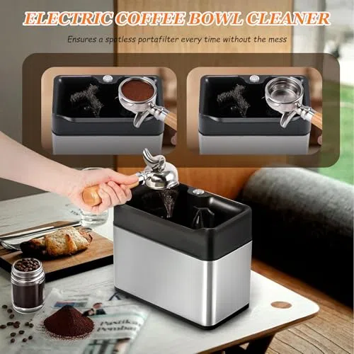 Caja automática de café expreso, eficiente limpiador de portafiltros para una rápida extracción de discos de café, ideal para barras de café domésticas y comerciales