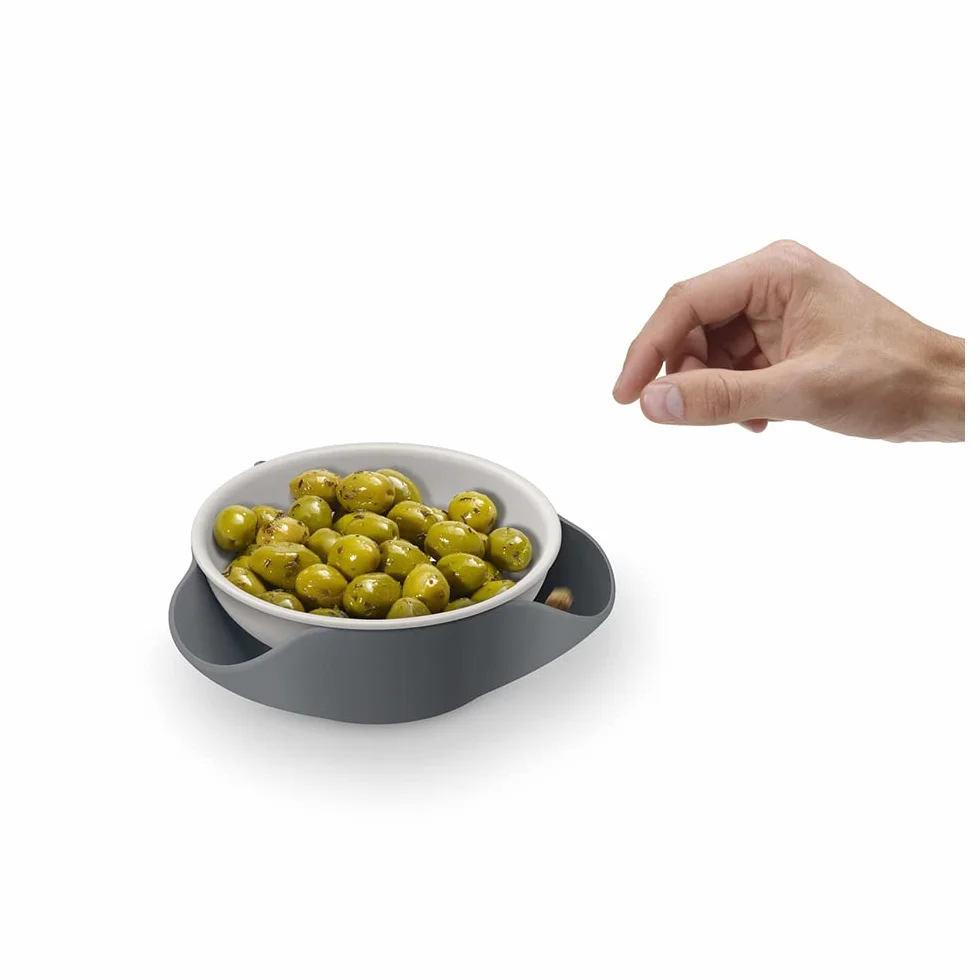 Joseph Joseph Double-Dish Cuenco de Servir con Compartimento para Desechos Alimentarios, Gris