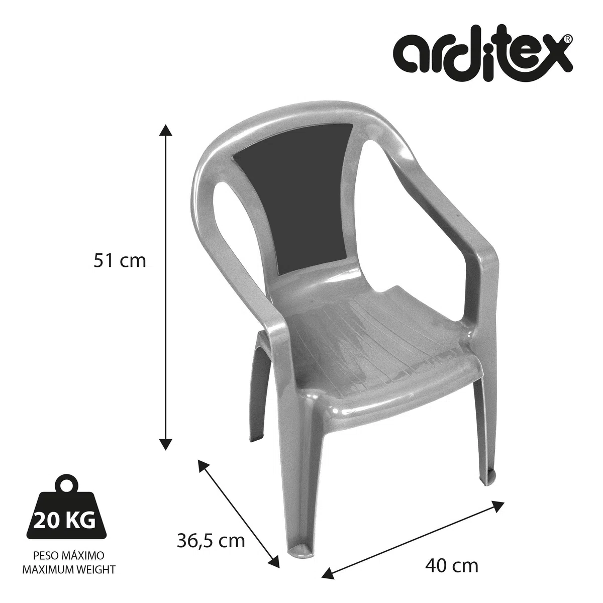 ARDITEX Silla de Plástico Infantil Minnie Mouse, Silla Exterior Jardín, Rosa