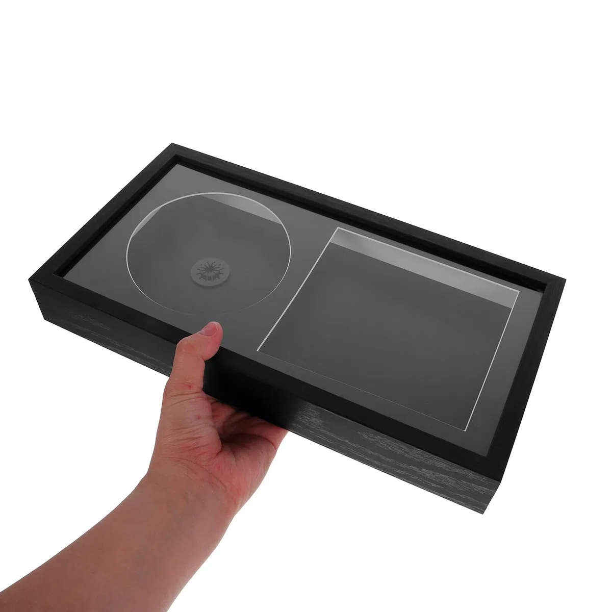 2piezas Estante de Pared para CD Vitrina de Almacenamiento para Discos Marco de Acrílico Transparente para Carátulas de Álbumes Decoración de Dormitorio Unidades
