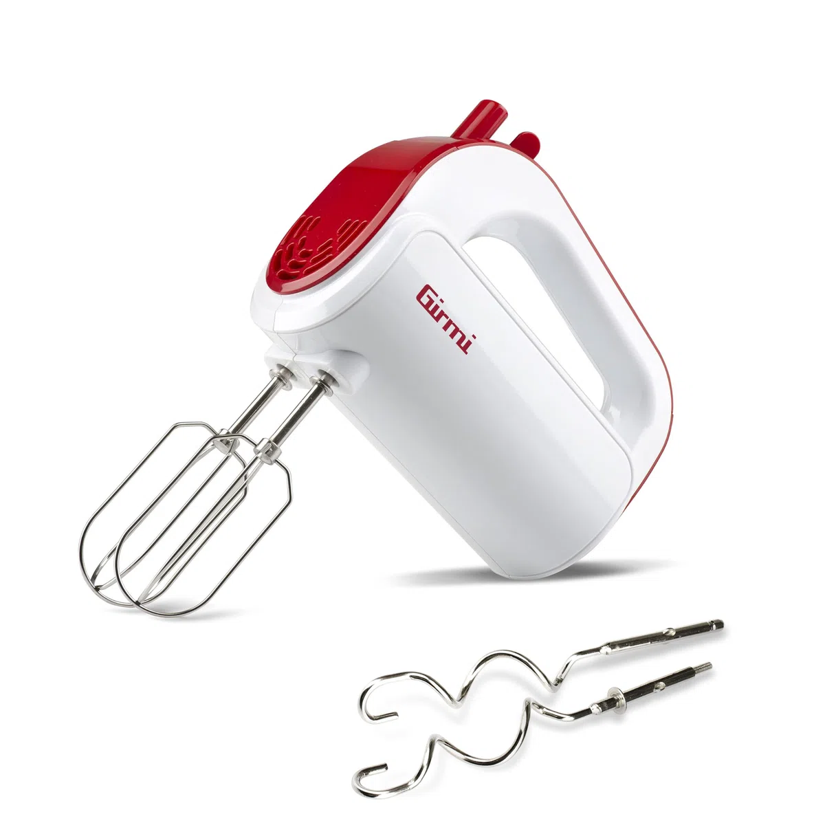 Girmi SB02 - Batidora eléctrica, 170 W, plástico, 5 velocidades, blanco y rojo