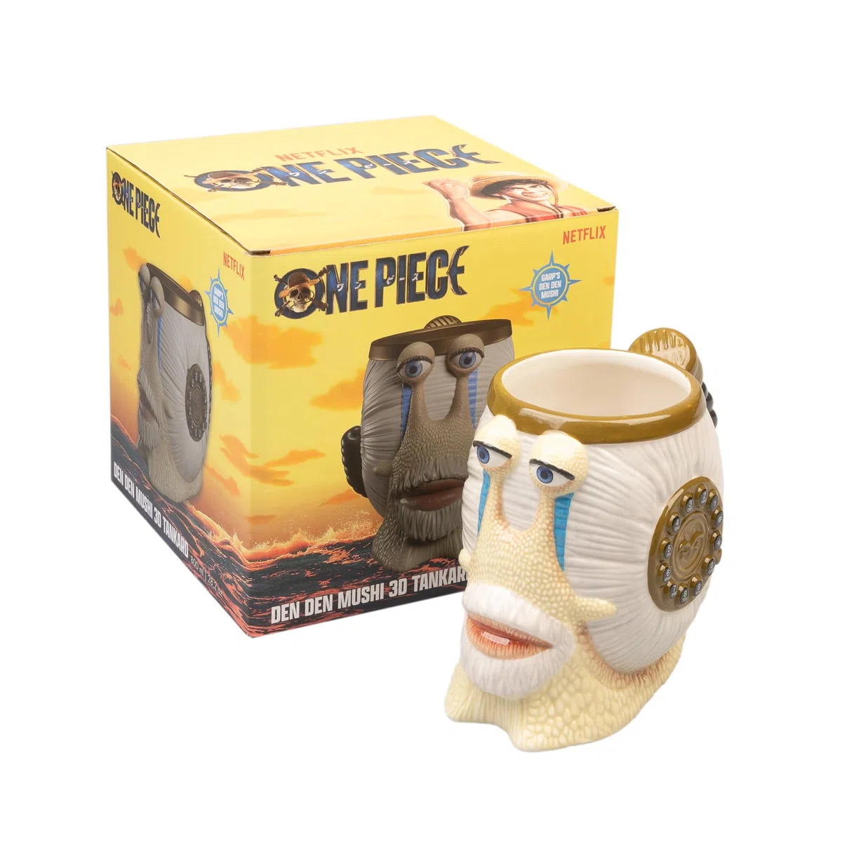 Grupo Erik Jarra de Cerveza One Piece manga - Taza One Piece Figura Den Den Mushi | Regalos para Fans del Manga y Anime | Merchandising Oficial | Tazas Originales para Desayuno (800ml)