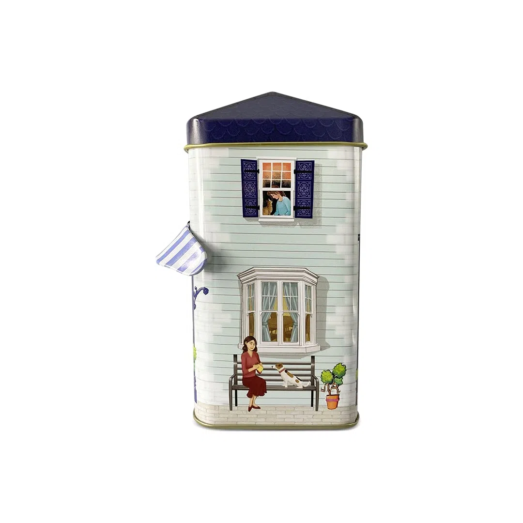 Caja de chapa con forma de casa adosada (12 x 7,5 x 15 cm, con dosel, 1000 ml)