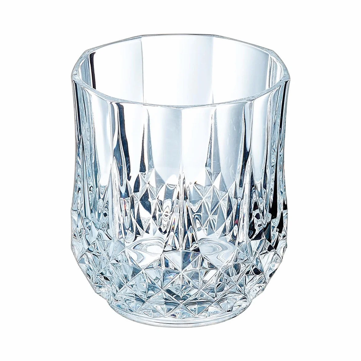 Cristal D'Arques Paris Longchamp – 6 vasos bajos de 32 cl de Kwarx – Brillo, transparencia y alta resistencia – Molduras icónicas – Fabricado en Francia