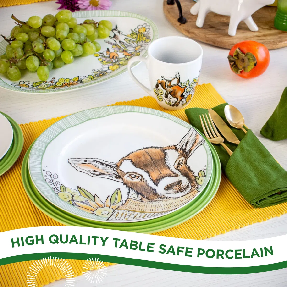 Everything Kitchens Baby Barnyard Animals Colección vajilla