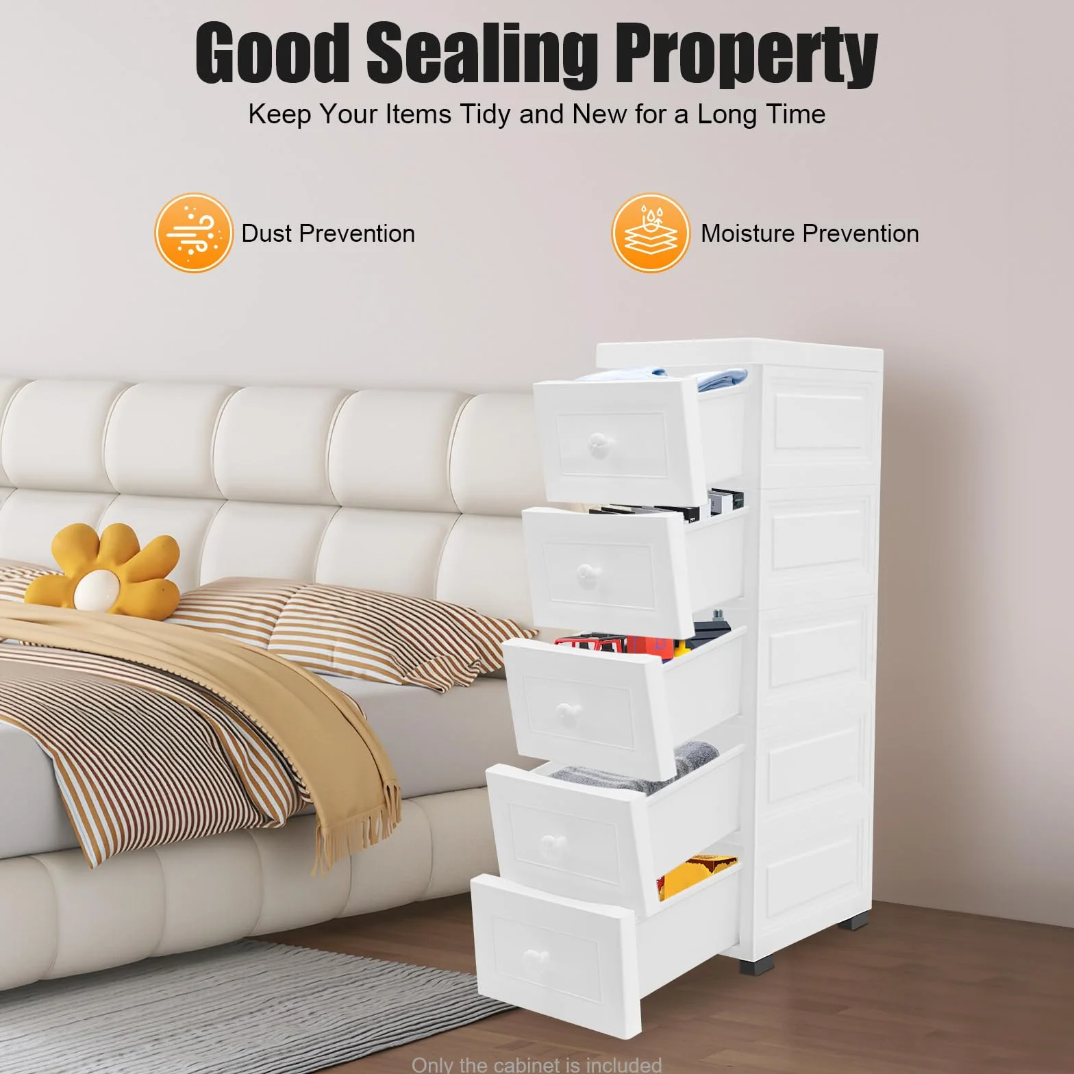 Cajonera de 5 cajones, carrito con ruedas, carrito de cocina, carrito de baño con ruedas, contenedor rodante, carrito multiusos con cajones, para baño, cocina, oficina, sala de estar, dormitorio