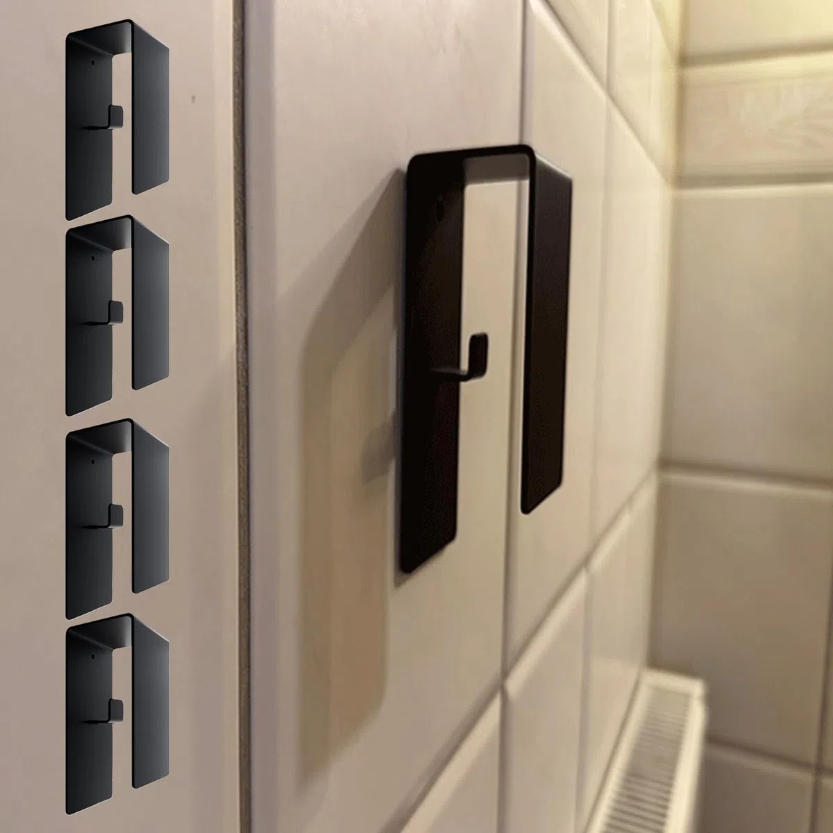 Ganchos de baño de Acero Inoxidable sin Necesidad de taladrar - Toallero de Pared para Batas, esponjas, gasas, Abrigos y Llaves. Ideal para Apartamentos, residencias estudiantiles,