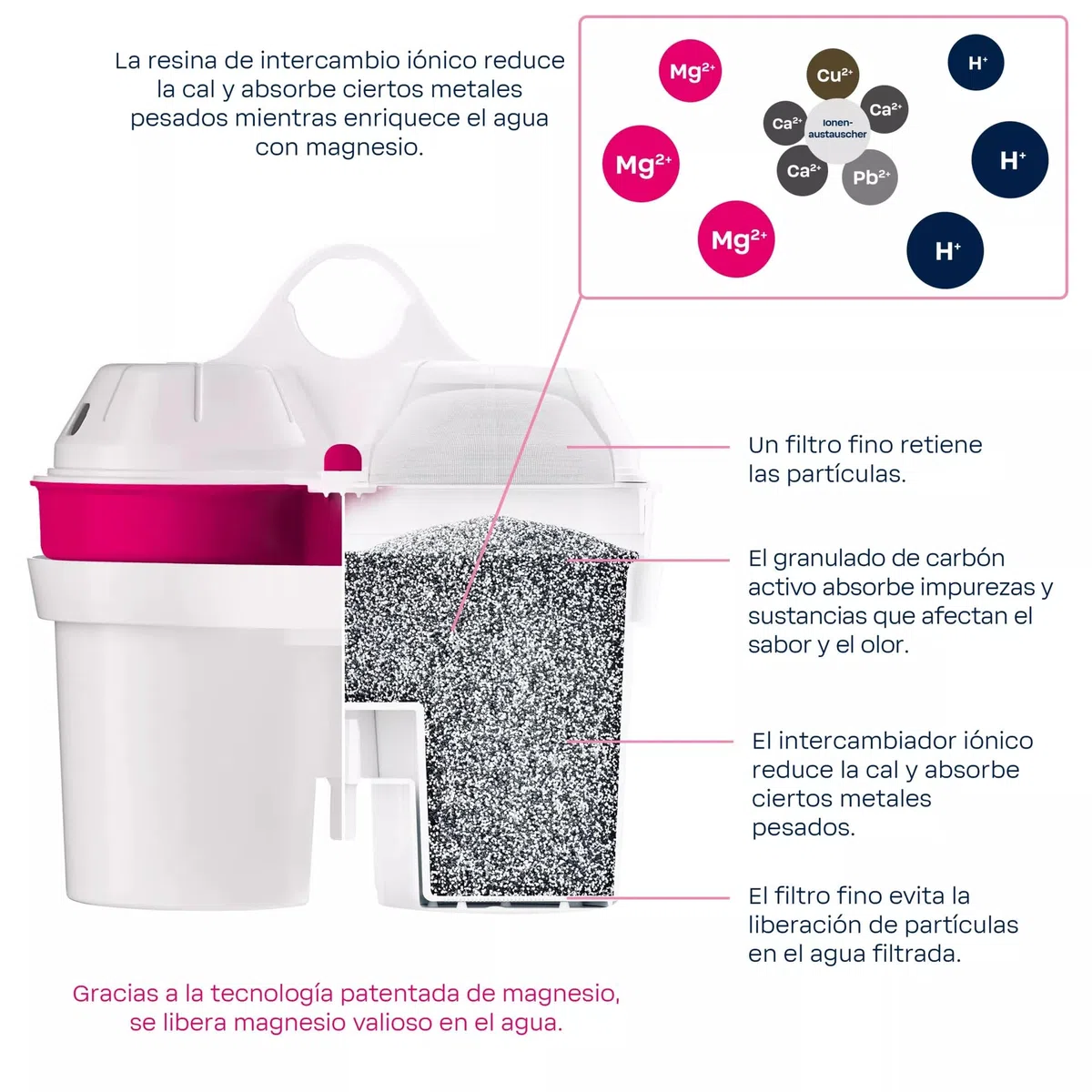 BWT Jarra Filtradora de Agua Aqualizer Berenjena 2,7L – Reduce Cal, Cloro e Impurezas y Enriquece con Magnesio – incl. 4 Cartuchos