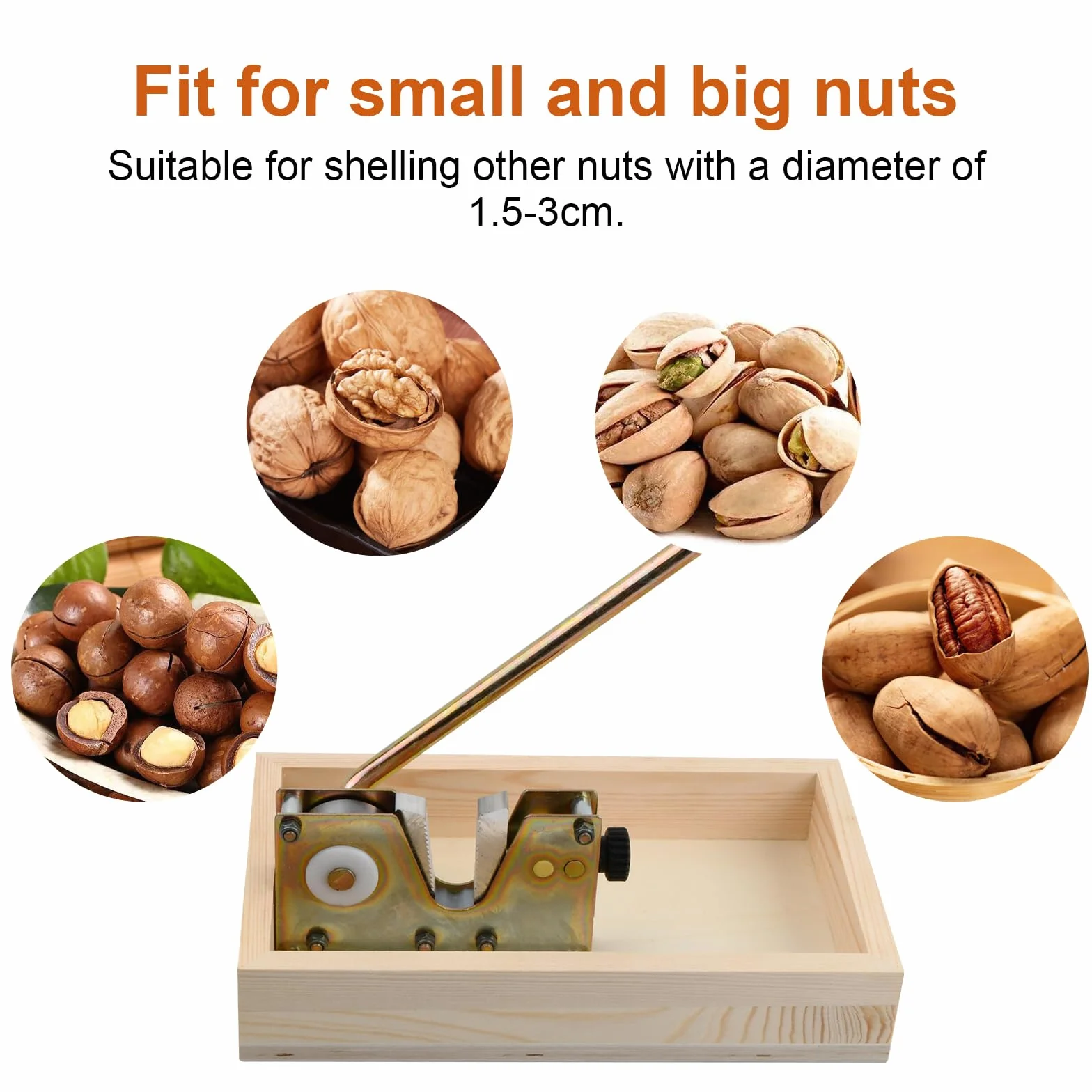 Cascanueces, Pinzas Manuales para Cascanueces, Cascanueces Palanca para Mayores y Niños, Ajustadas Casca Almendras, Herramienta Peladora para Nueces, Castañas, Nueces, Avellanas, Almendras