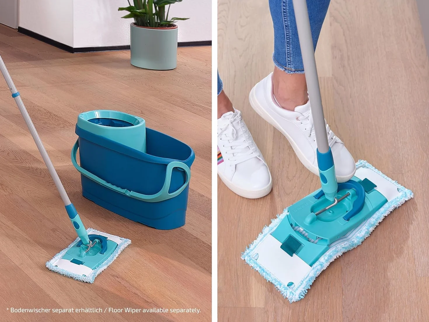 Set Leifheit de 2 Fundas de recambio Clean Twist M Ergo micro dúo, funda de microfibra lavable para mopa superabsorbente, funda de mopa fregona para suelos lisos