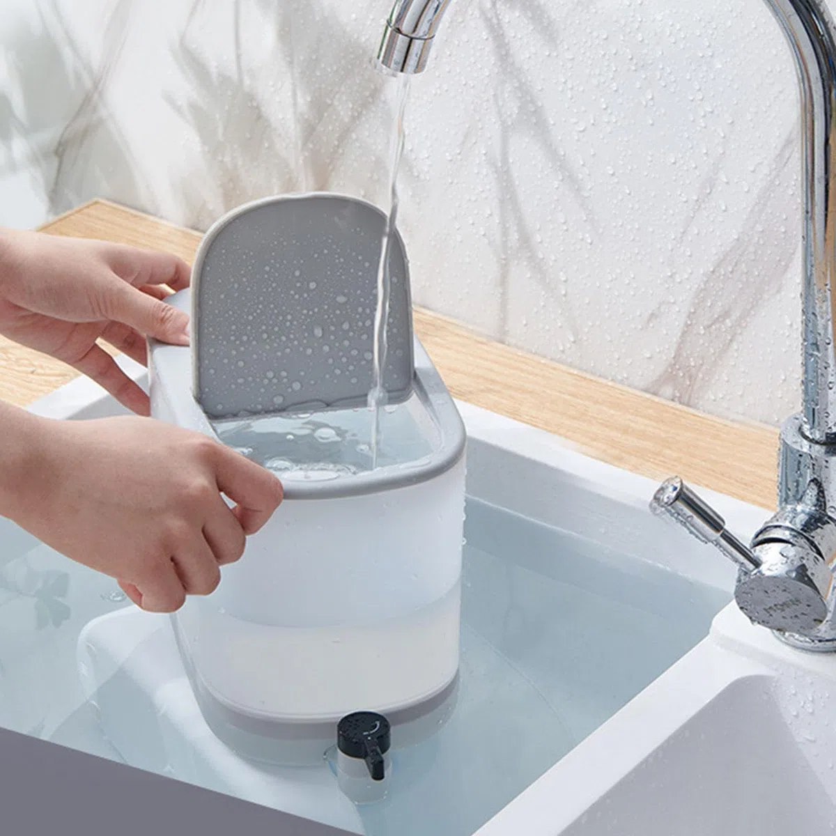 Agua para Nevera, contenedor Bebidas Gran Capacidad 4 l con Grifo, Tetera Frutas sellada para Jugo Helado, Jarra Agua para refrigerador, Tetera Frutas con Grifo, Jugo, Gray