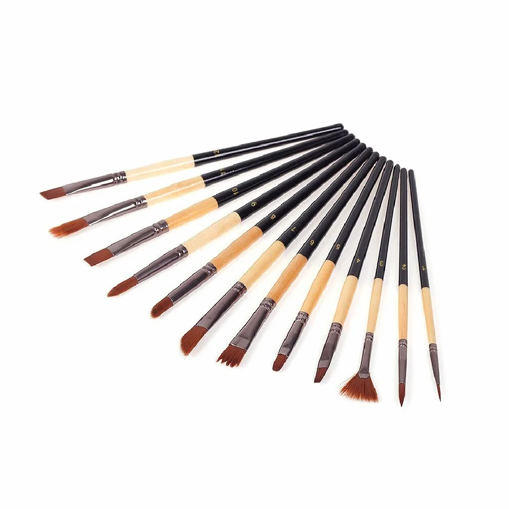 Pinceles para Pintura, Set de Pinceles para Acuarela, acrílico, óleo, Dibujo y Otras Obras de Arte