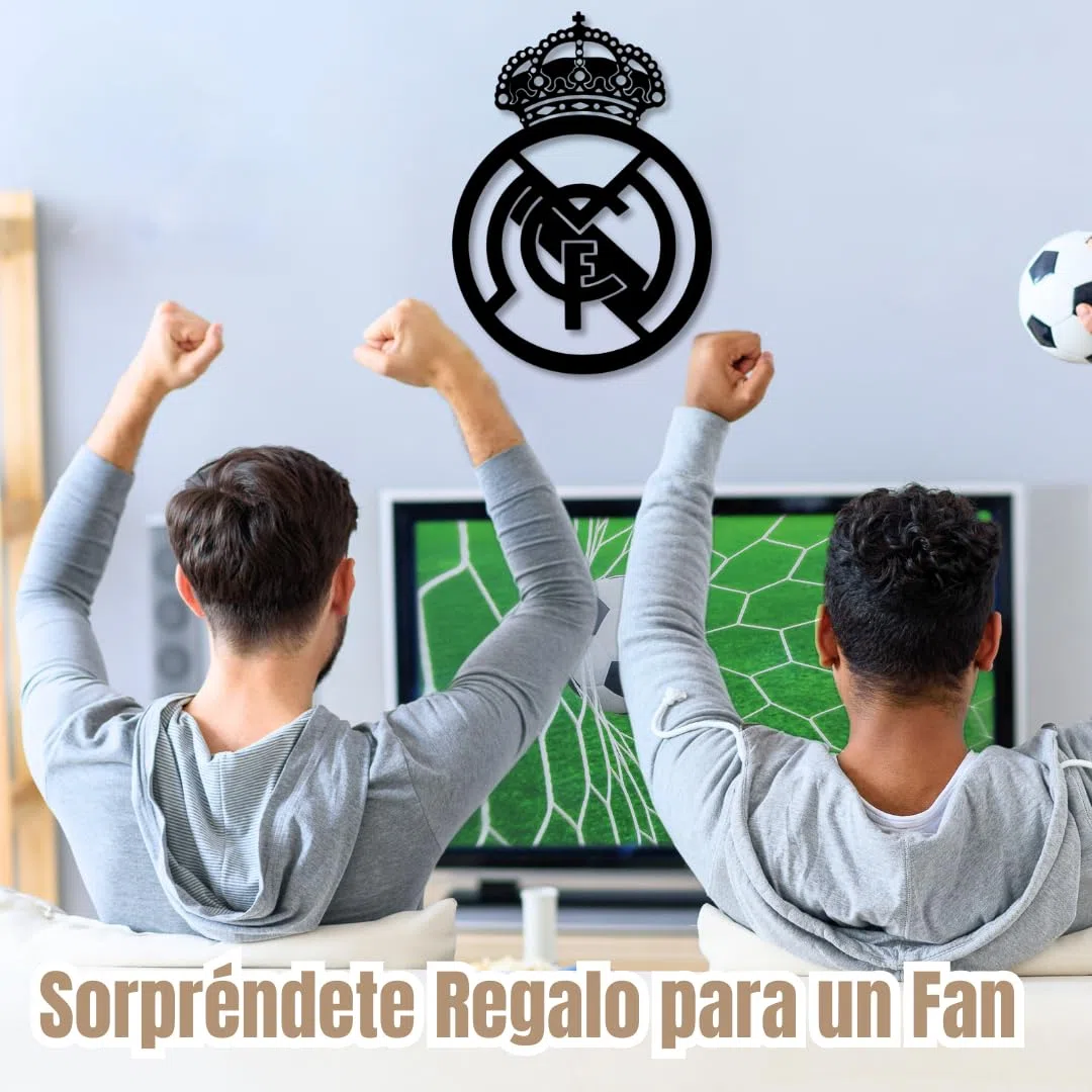 BUYLUX Cuadro Escudo R.Madrid Pared Madera - Decoracion Habitacion, Hogar Moderno - Regalos Originales para Hombre, Niño - Cuadros Decoracion Salon Modernos - Poster Futbol (R.Madrid)