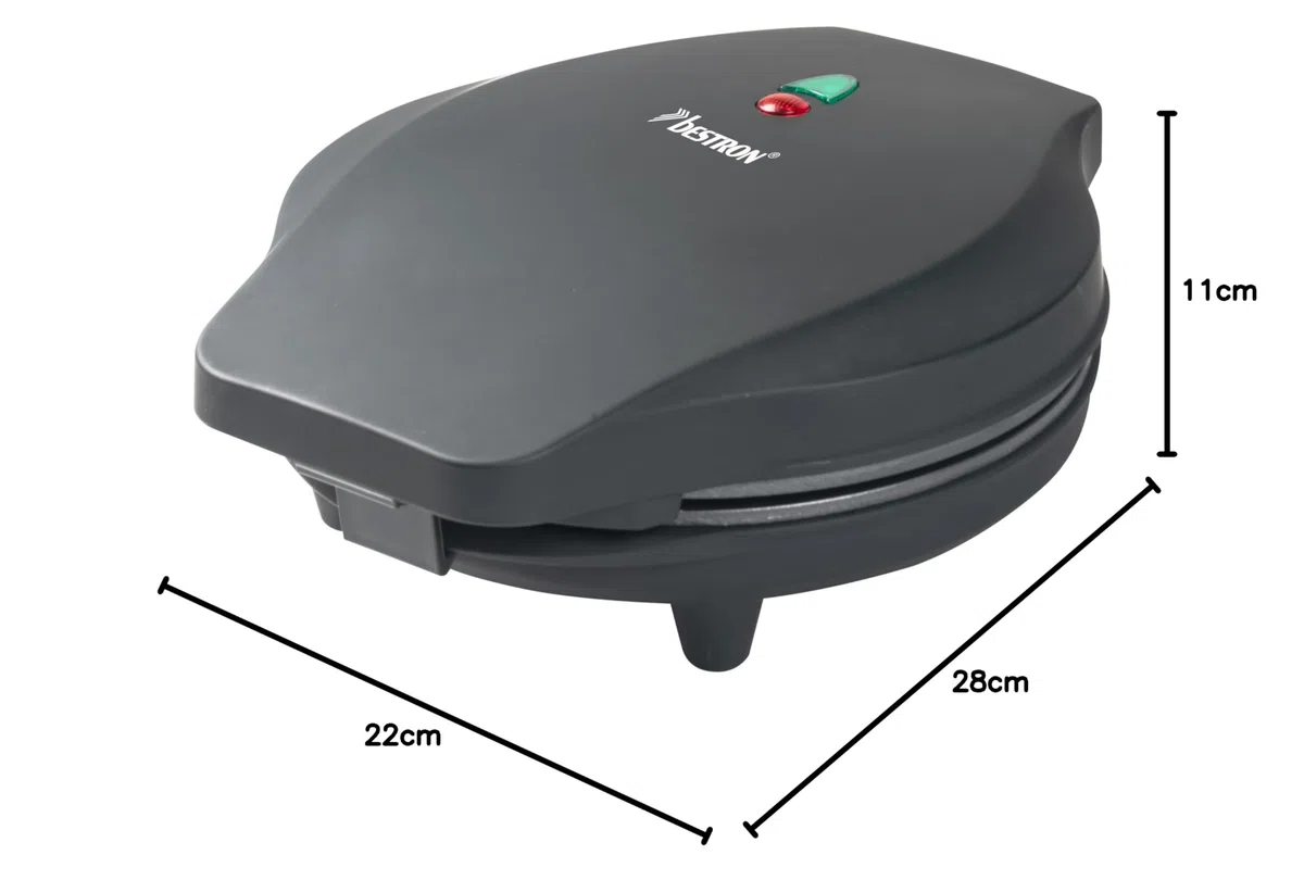 Bestron Donut Maker, mini donut maker eléctrica para 7 pequeños donuts, incl. semáforo de cocción y revestimiento antiadherente, 700 vatios, Color: Negro Mate