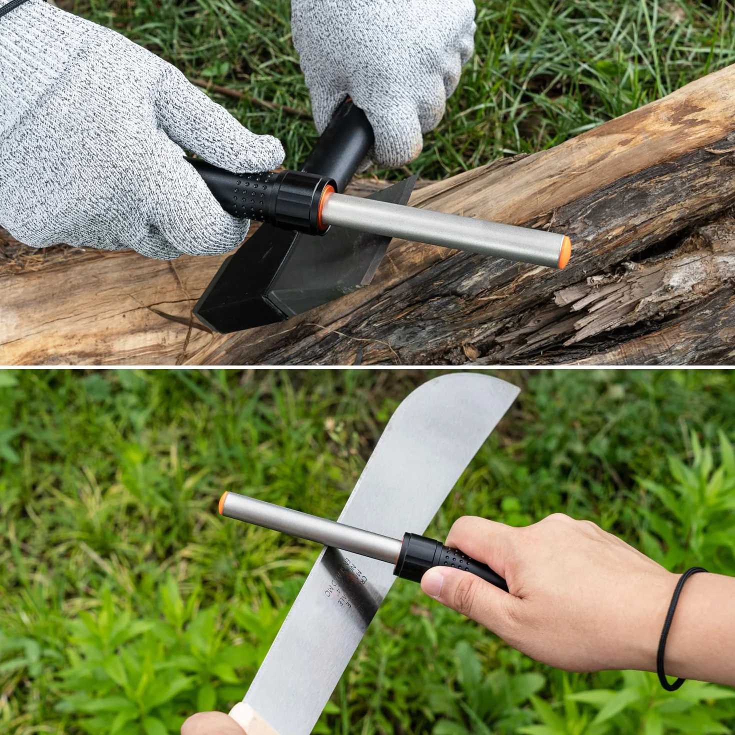 SHARPAL 178N Afilador 3 en 1 | Chaira de diamante de grano 600, 10,16 cm | Afilado de todo tipo de cuchillos y herramientas con filo recto, filo dentado y ganchos | Afilador de navajas
