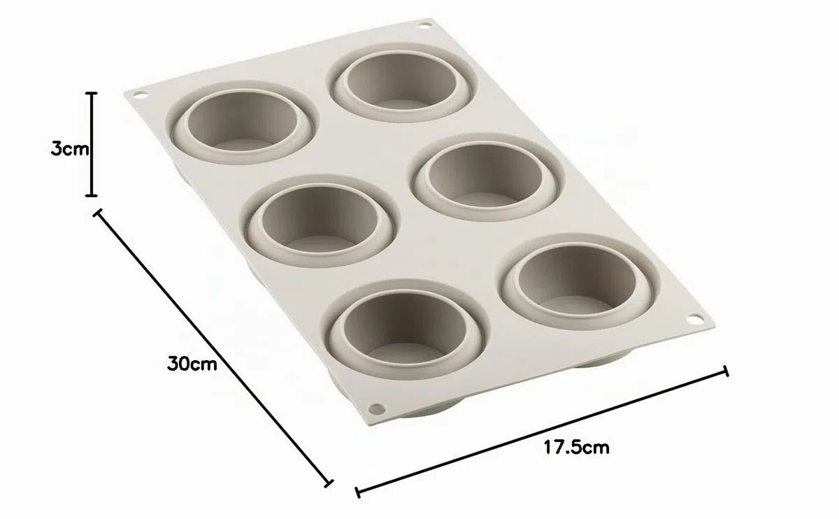 silikomart | SFT250 Molde de silicona para tartas GUGELHUPF, Antiadherente, Pack de 1 Molde para tartas con anillo de seguridad, Ø 220 h 110 mm, Volumen 2,2 l, Made in Italy