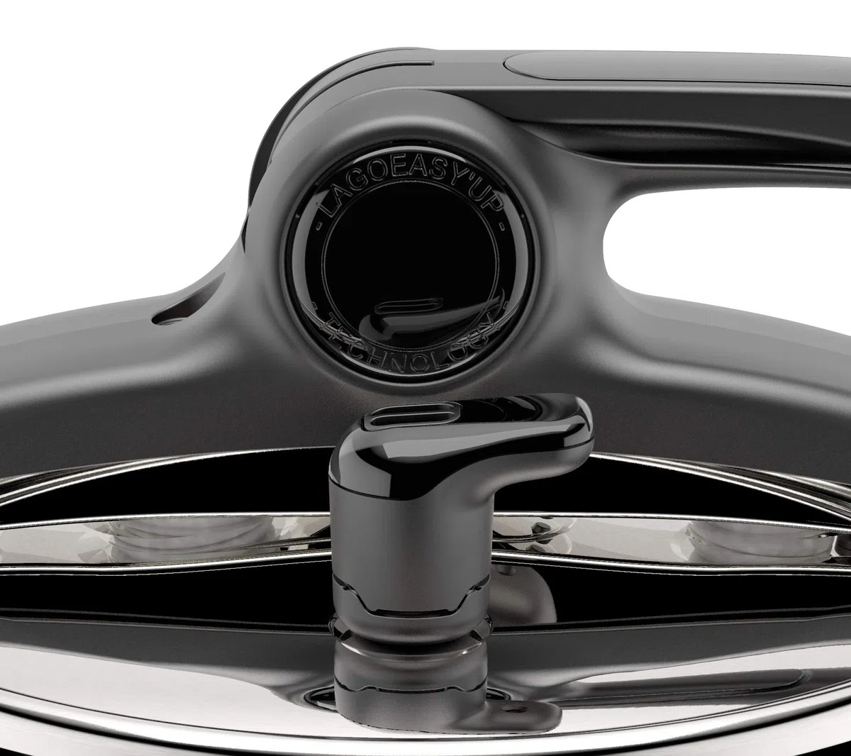 Lagostina Mia Lagoeasy'UP Olla a Presión 3,5 L en Acero Inoxidable 18/10 Ø 22 cm, Olla Inducción y Gas, Apertura Fácil de la Tapa, Base Irradial Plus de 3 capas, Apta para Lavavajillas