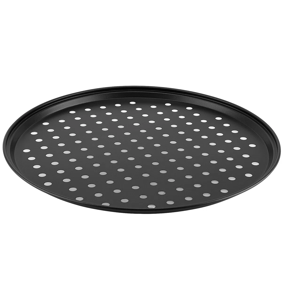 4 bandejas para pizza redondas de 32 cm, antiadherente, con agujeros, bandeja para pizza perforada, acero al carbono, molde para pizza