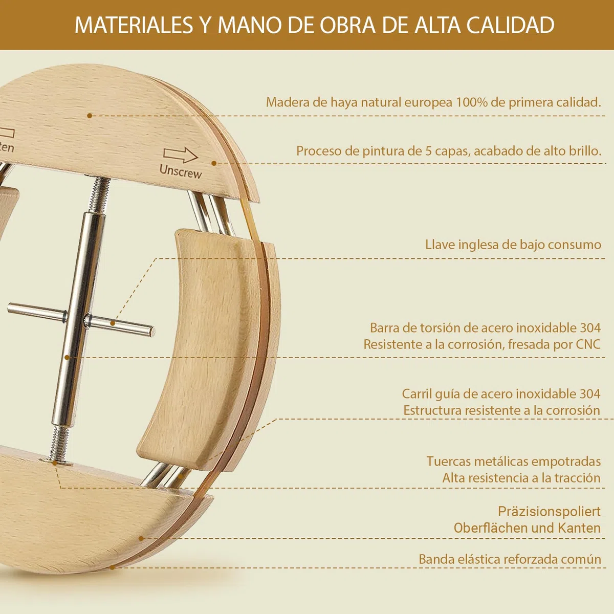 Estirador de Sombreros de Madera Natural de Cuatro Direcciones, Ensanchador de Sombreros, Horma para Sombreros de Fieltro, Paja, Lana, Gorras de Béisbol – de 18,5 a 24 cm para Hombre y Mujer