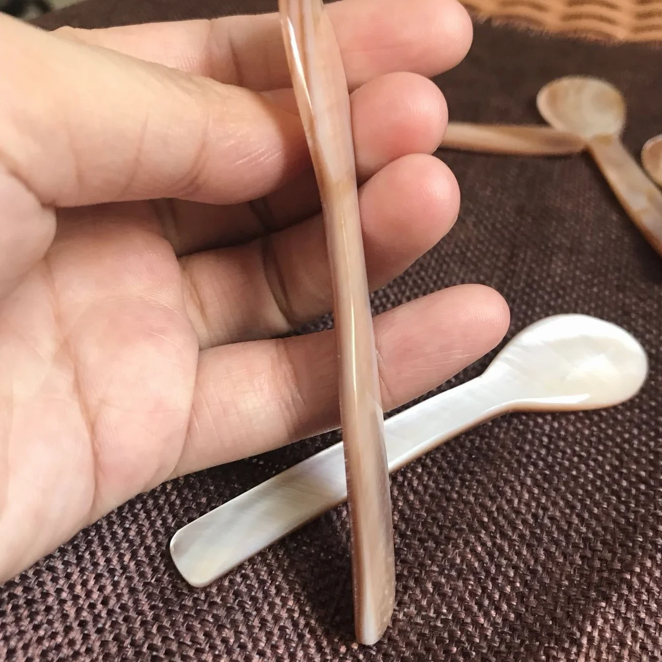 DUEBEL 10 Cucharas para Caviar (Rosa, 9cm)