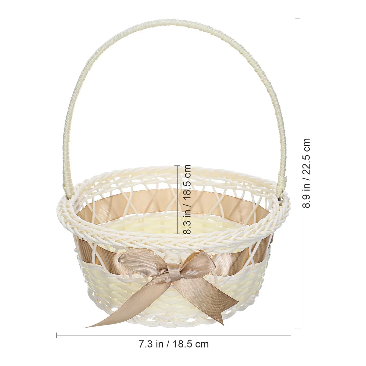 Amosfun Canasta De Flores Para Boda Hecha a Mano Con Mango Cesta De Mimbre Ligera Y PortáTil Para DecoracióN De Eventos Almacenamiento PráCtico Para Flores Y Dulces 8.26X7.08 Pulgadas