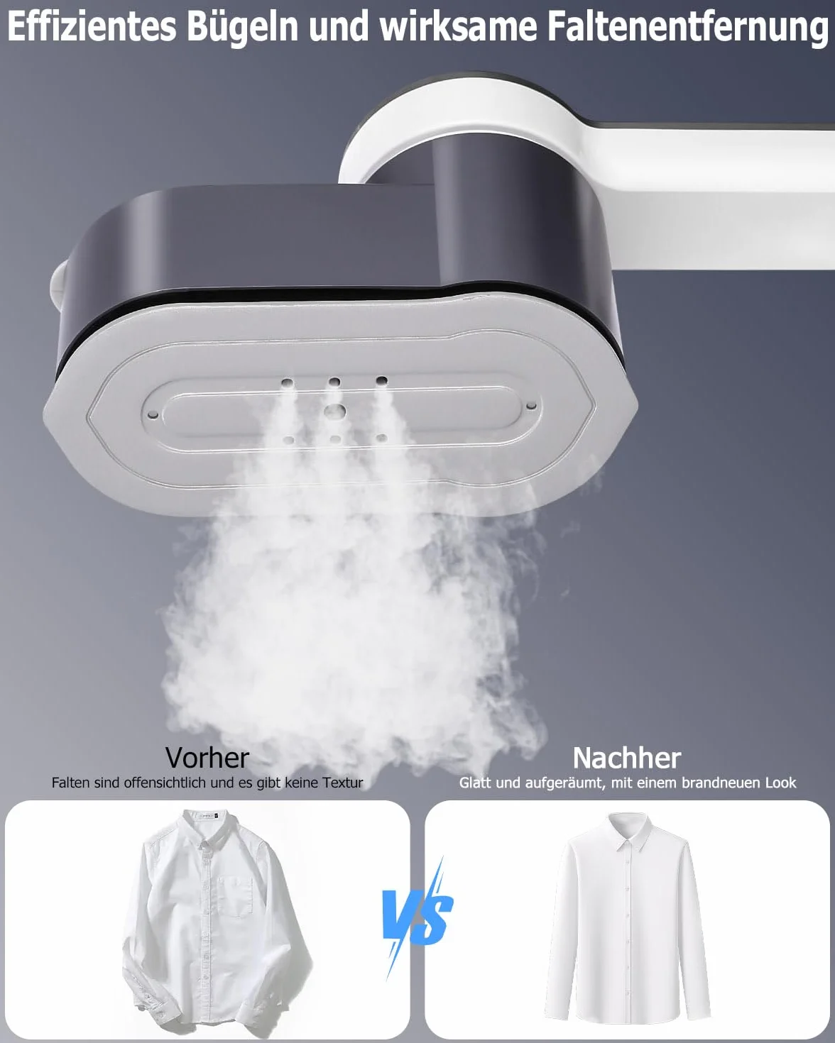 Plancha Vertical Vapor Portátil, 1200W Steamer Portátil de Mano, 2 en 1 Mini Plancha de Mano con 5 Modos de Vapor para Horizontal y Vertical, Planchador de vapor portátil Plancha de Viaje