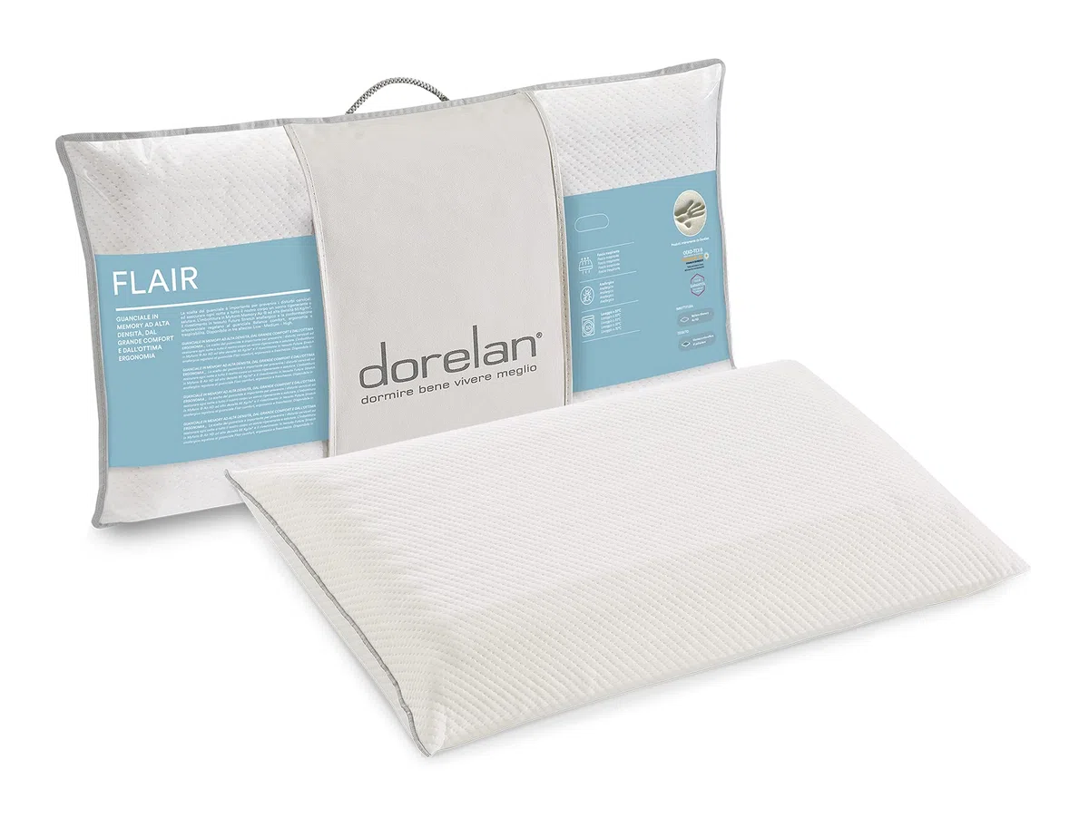Dorelan Almohada Flair HD (40 x 70 cm, 11 cm de altura) de Myform Memory Air HD, alta transpirabilidad y frescura, silueta elíptica, apoyo firm